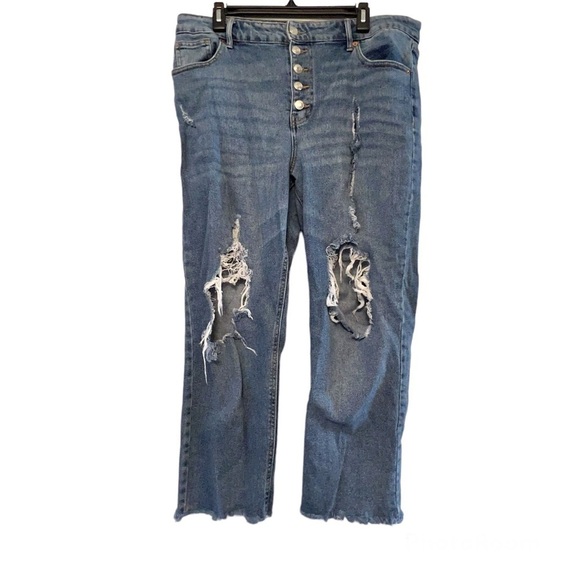 Wild Fable Distressed Straight Ankle Jeans - Picture 1 of 6